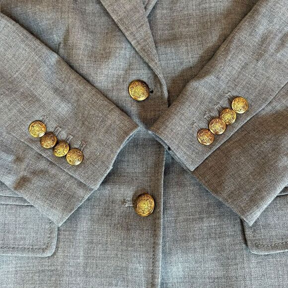 J Crew Schoolboy Blazer Gray Wool Double Button Womens Size 2 - Picture 7 of 11